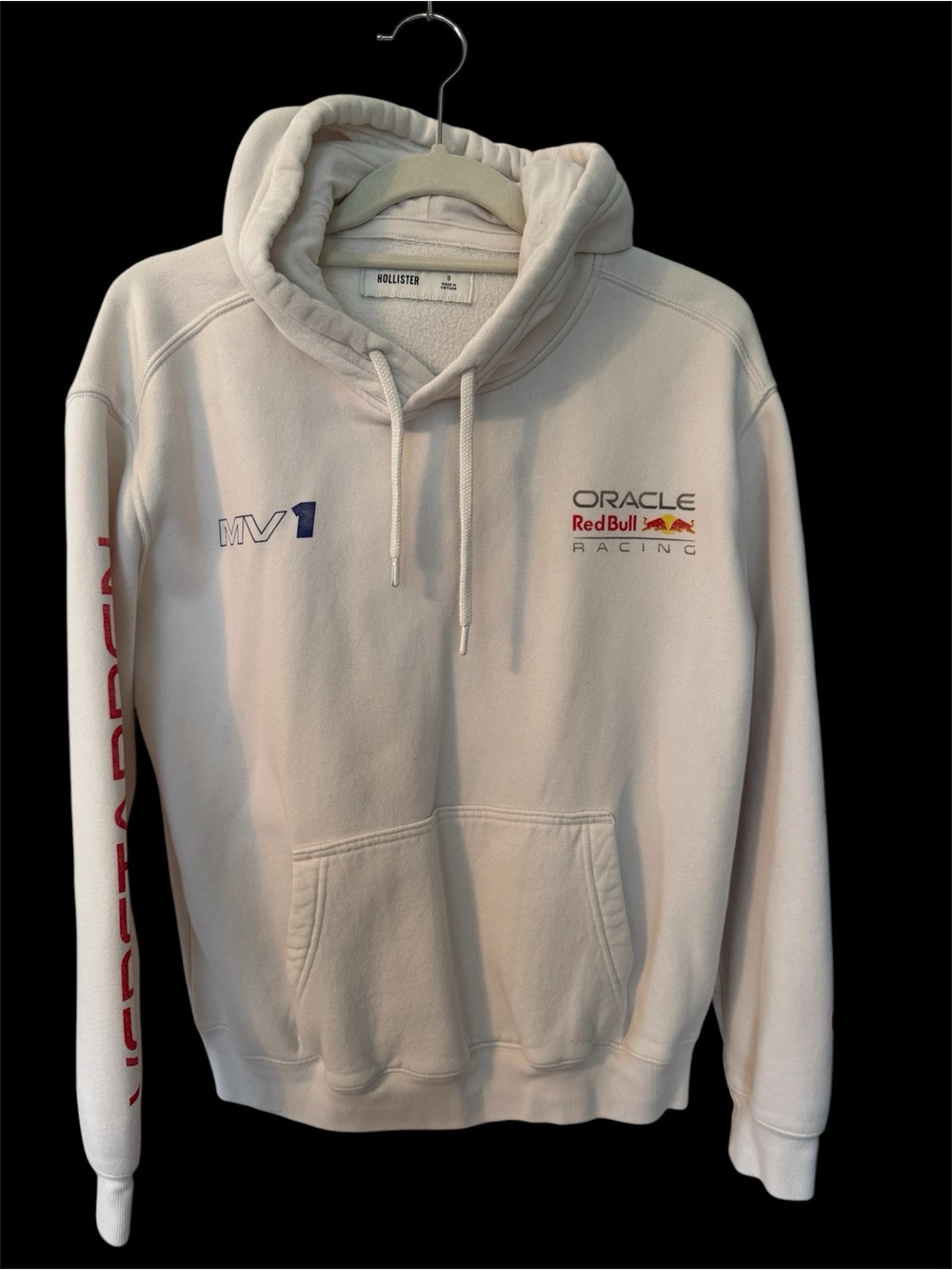 Hollister White Oracle Red Bull Racing Pullover Hoodie